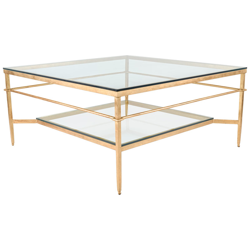 Vera Glass Coffee Table, Gold