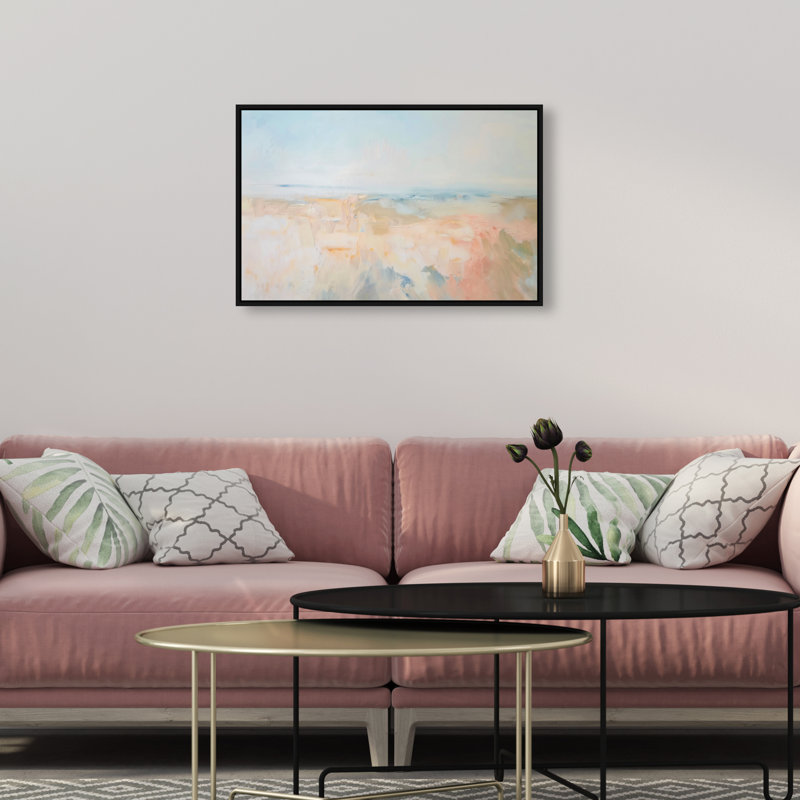Tidal Borderland II Canvas Abstract Print by Oliver Gal, Black Frame, 15 x 10, 17"H x 25"W, Black Frame