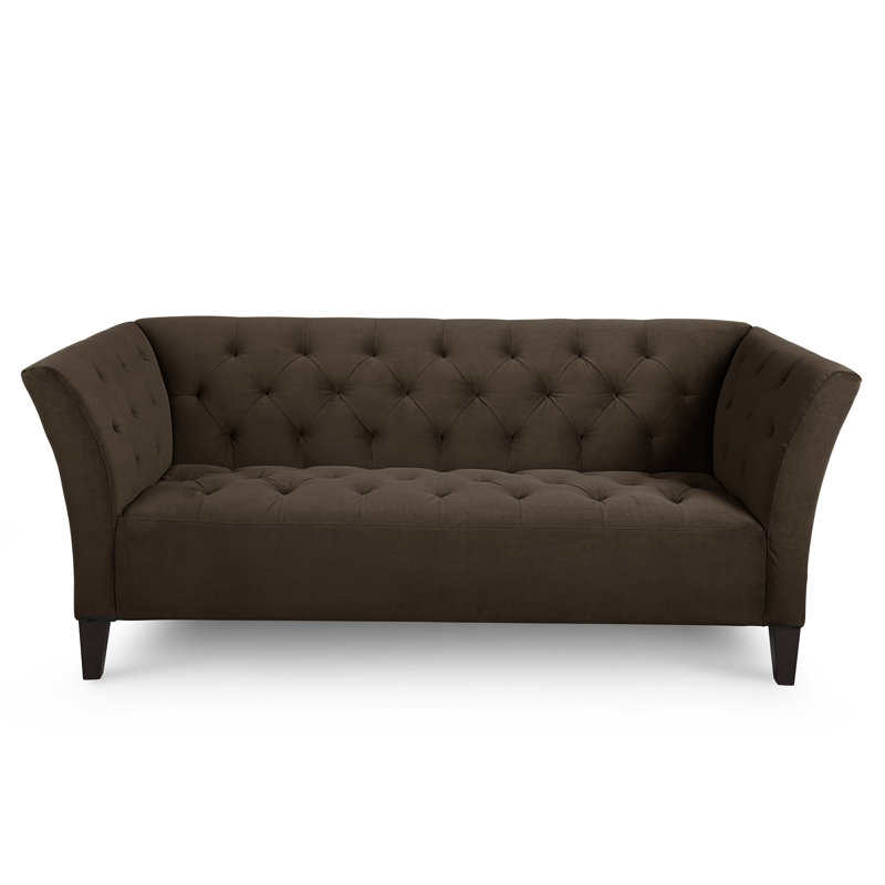 Carruth Upholstered 76'' Sofa, Bella Chocolate Performance Velvet