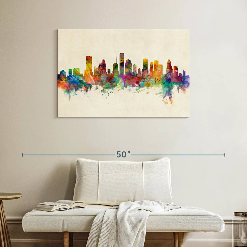 Skyline de Sirci Houston au Texas III, H 26 po x l 39 po