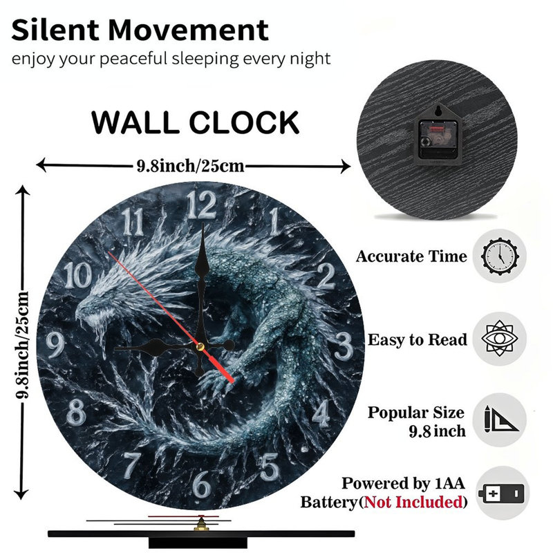 Horloge de dragon de glace