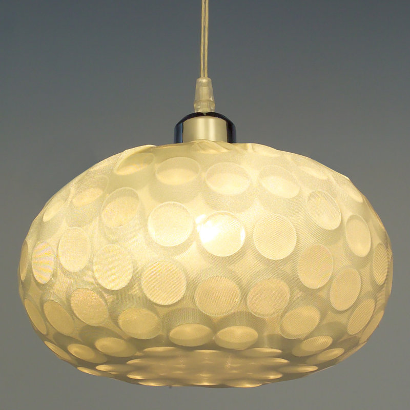 Luminaire sphère suspendu 1 lumières simple Laguna, Chrome avec abat-jours crème