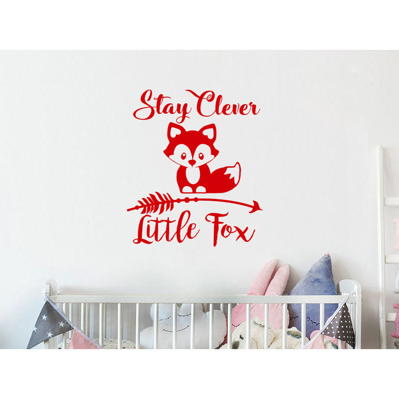 Décalcomanie murale chambre d’enfant reste intelligente little fox, Rouge