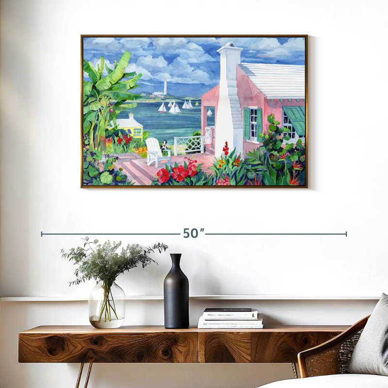 Bermuda Cove, Cadre flottant doré, 37 po x 25 po