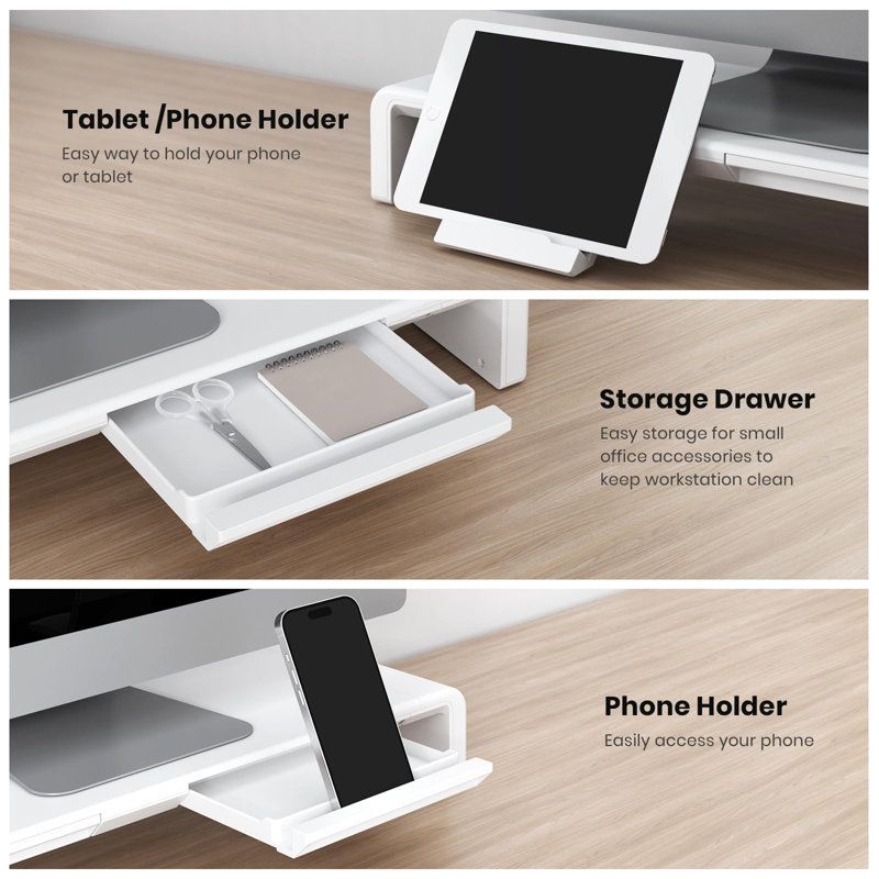 Callem Monitor Stand, White