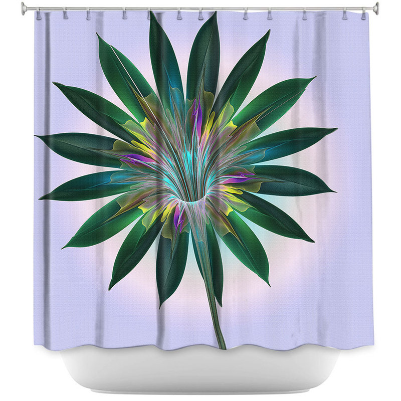 Rideau de douche simple, Mauve / Vert
