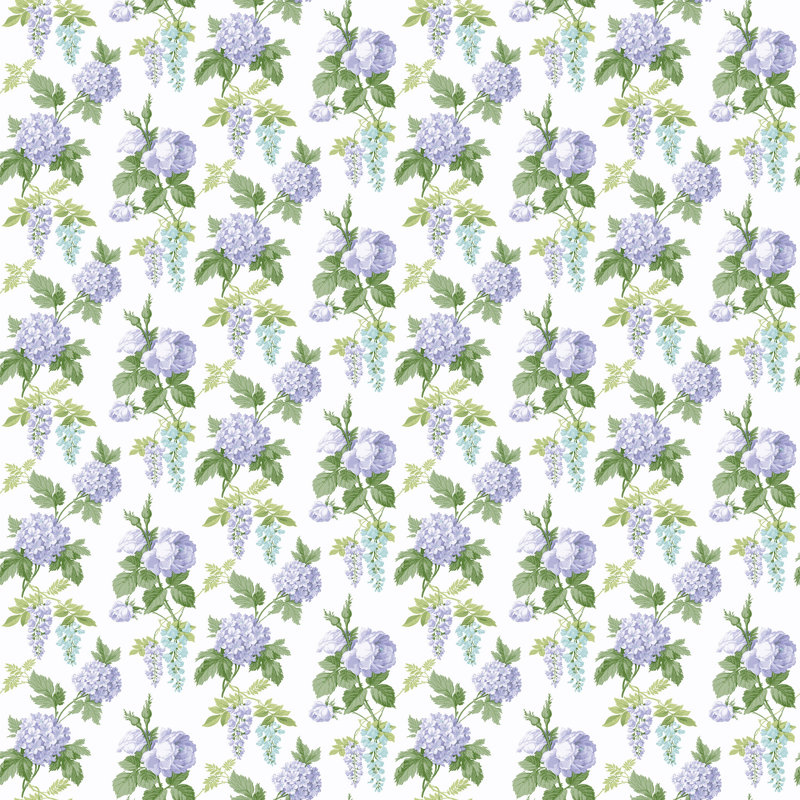 Pretty Prints Mini Rose 10.05m x 53cm Matte Wallpaper Roll, Navy/Green/White