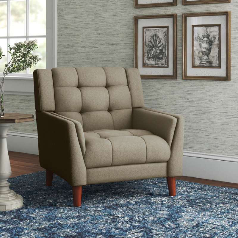 Fauteuil capitonné de 81,99 cm de large Greenmont, Polyester moka