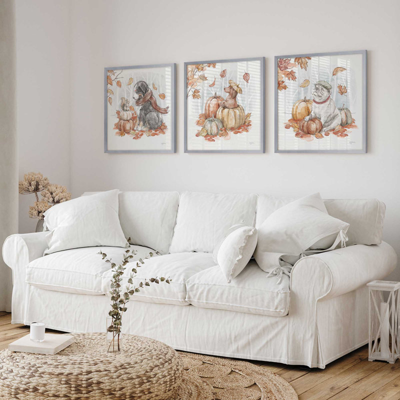 Ensemble de 3 reproductions de citrouilles, 12 po x 12 po, Chrome poli
