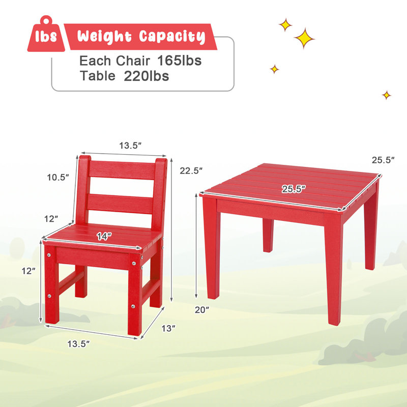 Ensemble de table de jeu et de chaises pour enfants Ferrino, Rouge
