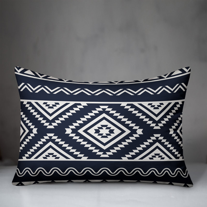 Geometric Throw Pillow, Navy