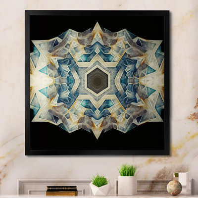Sacrée géométrie dans des tons de couleurs rétro - reproduction sur toile flottante