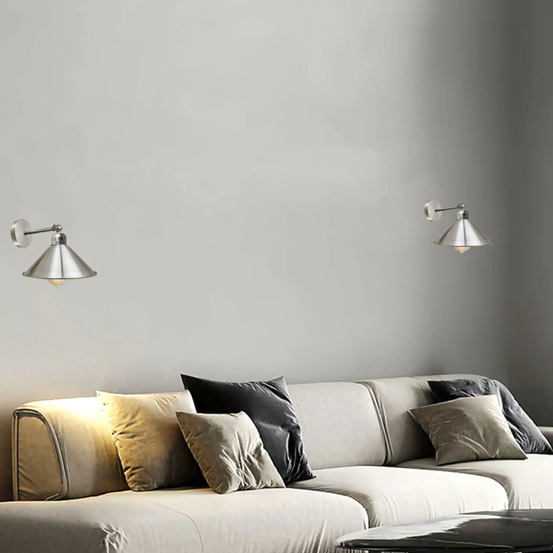 Helton Armed Sconce, Satin Nickel