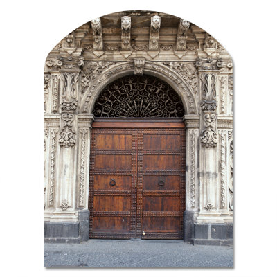 Old Door in Catania - Vintage Metal Wall Sculpture - Arch Shape