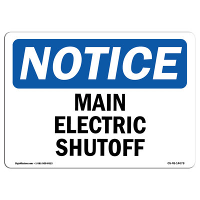 Main Electric Shutoff Sign