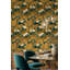 Papier peint branches chinoises rétro avec motif floral et oiseaux bleus-599641953