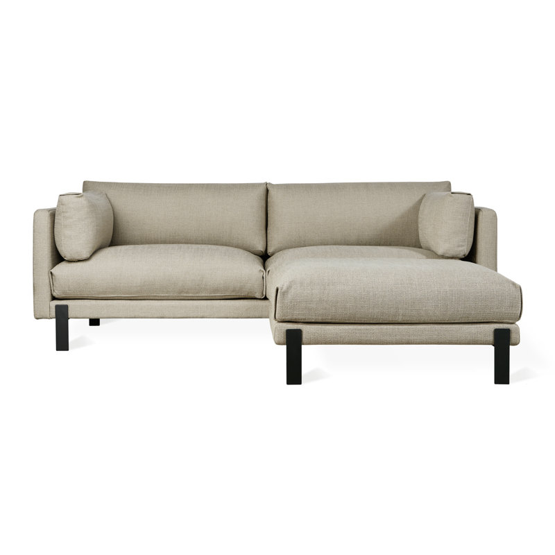 Silverlake Chaise Sectional with Ottoman, Andorra Almond Performance Basketweave