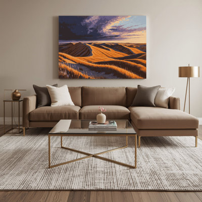 USA State Nebraska Black Canvas Wall Art