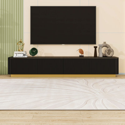 Fluted TV Stand with 4 Drawers