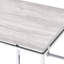 Table basse moderne avec plateau rectangulaire en bois et base en métal