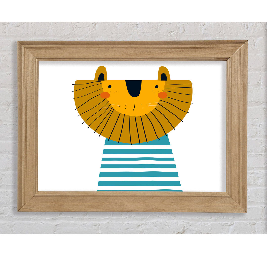 Lion In Striped Clothes - Einzelner Bilderrahmen Kunstdrucke