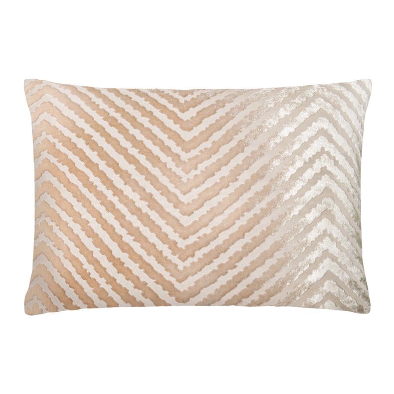 Lumbar Velvet Pillow Cover & Insert, Latte, Rectangle 14"H x 20"W