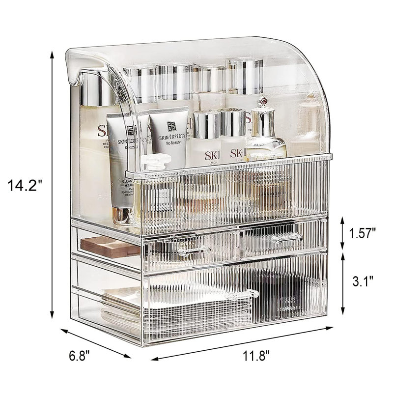 Chantea Plastic Makeup Organiser, Stripe