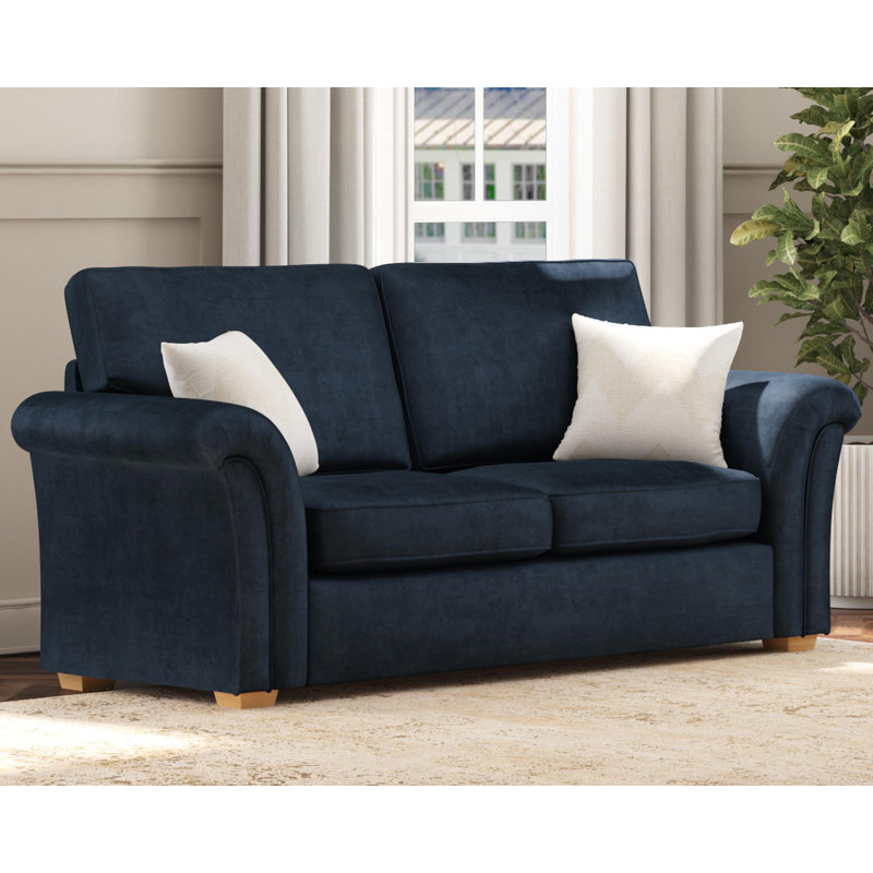 Castleacre Three Seater, Fixed Back, Royal Blue