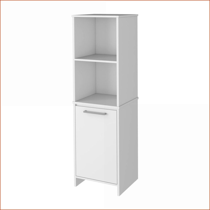 Armoire de cuisine | Porte simple avec 4 tablettes Danforth | Bois d'ingénierie blanc cassé