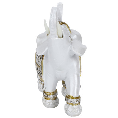 Figurine de ménage en résine Figurine animal mignonne décoration de la maison Ornement fleur d'or porcelaine L (j16220)