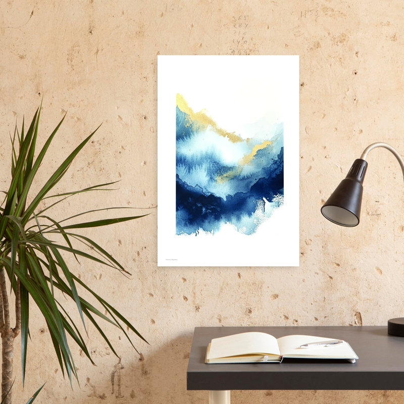 «Midnight Gold Playful Whimsical Abstract», art mural, H 24 po x l 16 po