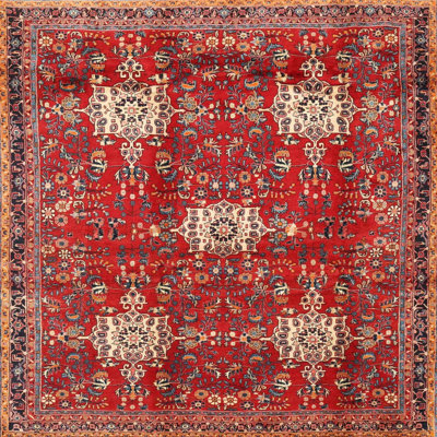 Tapis traditionnel rouge / brun / beige