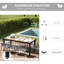 Table de salle à manger 8 jardin - 75 "x 35" rectangulaire, cadre en aluminium avec terrasse en bois synthétique pour patio 8 cadre extérieur, plateau, pelouse idéale