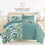 Ensemble de literie réversible 8 pièces - Housse de couette à motif, insert d'édredon et ensemble de draps unis-99311786-99311787