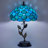 Tiffany Table Lamp, Adjustable 3 Color Temperature, Blue Green Style Lampshade & Metal Leaf Base Desk Reading Light 12X12X19 Inches Decor for Bedroom Living Room Office-1649041815
