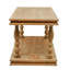 Table basse rustique rectangulaire à 2 niveaux, table de salon en bois naturel avec pieds balustres sculptés, maison de campagne / campagne française