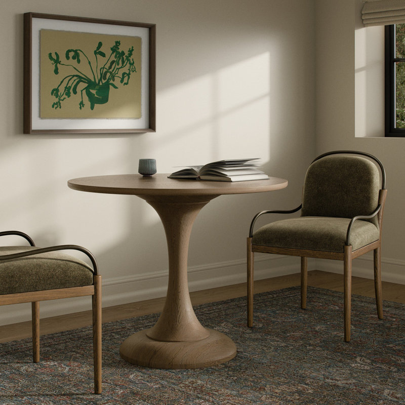 Eastman Round Oak Pedestal Dining Table