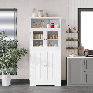 Deprise White Bathroom Storage Cabinet Ebern Designs