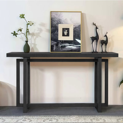 59" Narrow Console Table - MDF Entryway Sofa Table For Hallway, Living Room, Foyer With Space-Saving Design