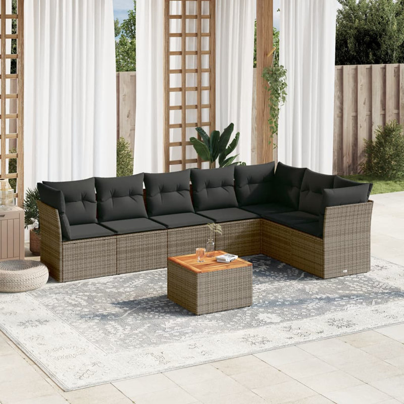 Vidaxl Garden Sofa Set Grey