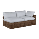 Montecito 75.25" Wide Outdoor Wicker Left Hand Facing Loveseat with Cushions