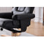 Fauteuil d'appoint chauffant et pivotant avec repose-pieds et base en bois massif