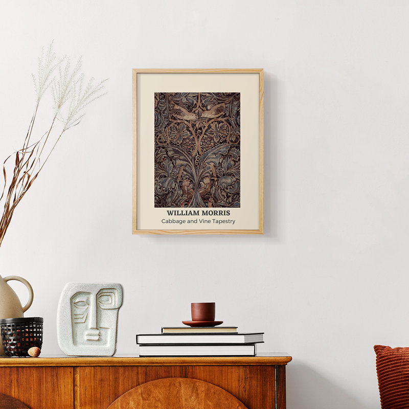 William Morris, reproduction encadrée Lxxxv, H 14 po x l 11 po, Naturel