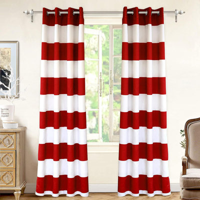 Eastcote Striped Room Darkening Grommet Curtains