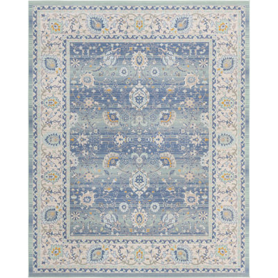 Tapis traditionnel Marciel couleur ciel