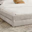Très grande base de lit tapissier avec tissu épais, cadre de lit rembourré confortable, tissu chenille, avec tête de lit et cadre de lit uni - beige (88 po x 87 po x 23 po)-1159125932