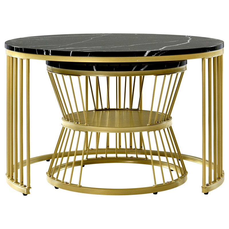 Aecca Frame Coffee Table, Black Marble