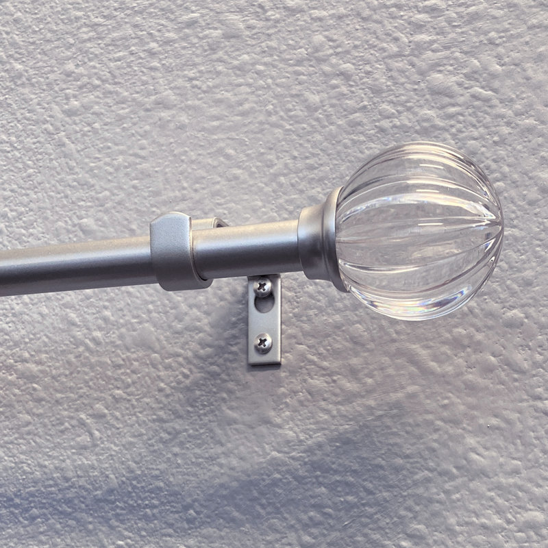 Tringle à rideaux simple réglable Caparro, 26" - 48", Transparent / argent