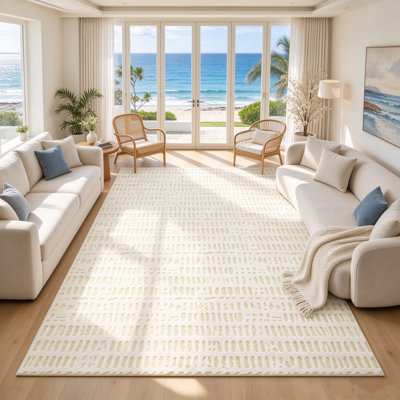  Tapis ivoire pelucheux moelleux et lavable