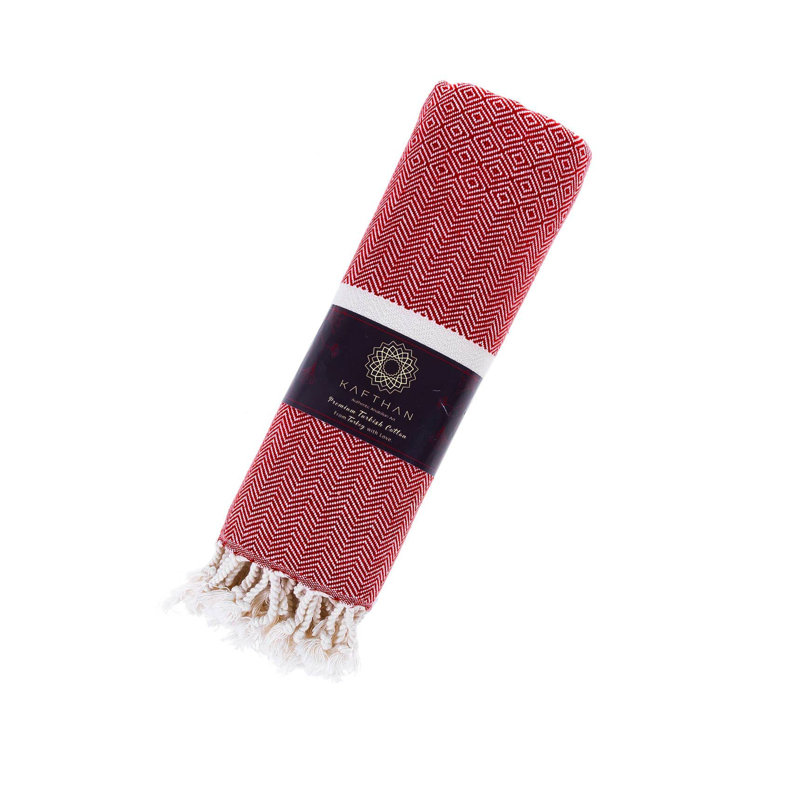 Serviette de bain et de plage Kafthan Cross - Séchage rapide et poids léger, Rouge